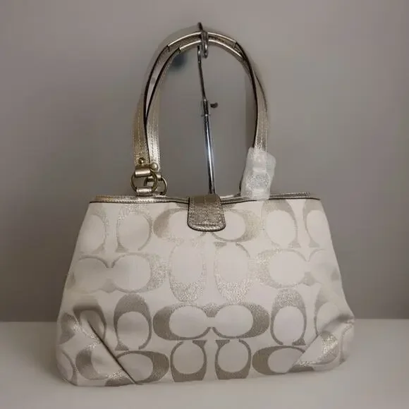 NWT Coach F20583 Soho Signature Metallic Carryall B4 Gold Tote Y2K Style